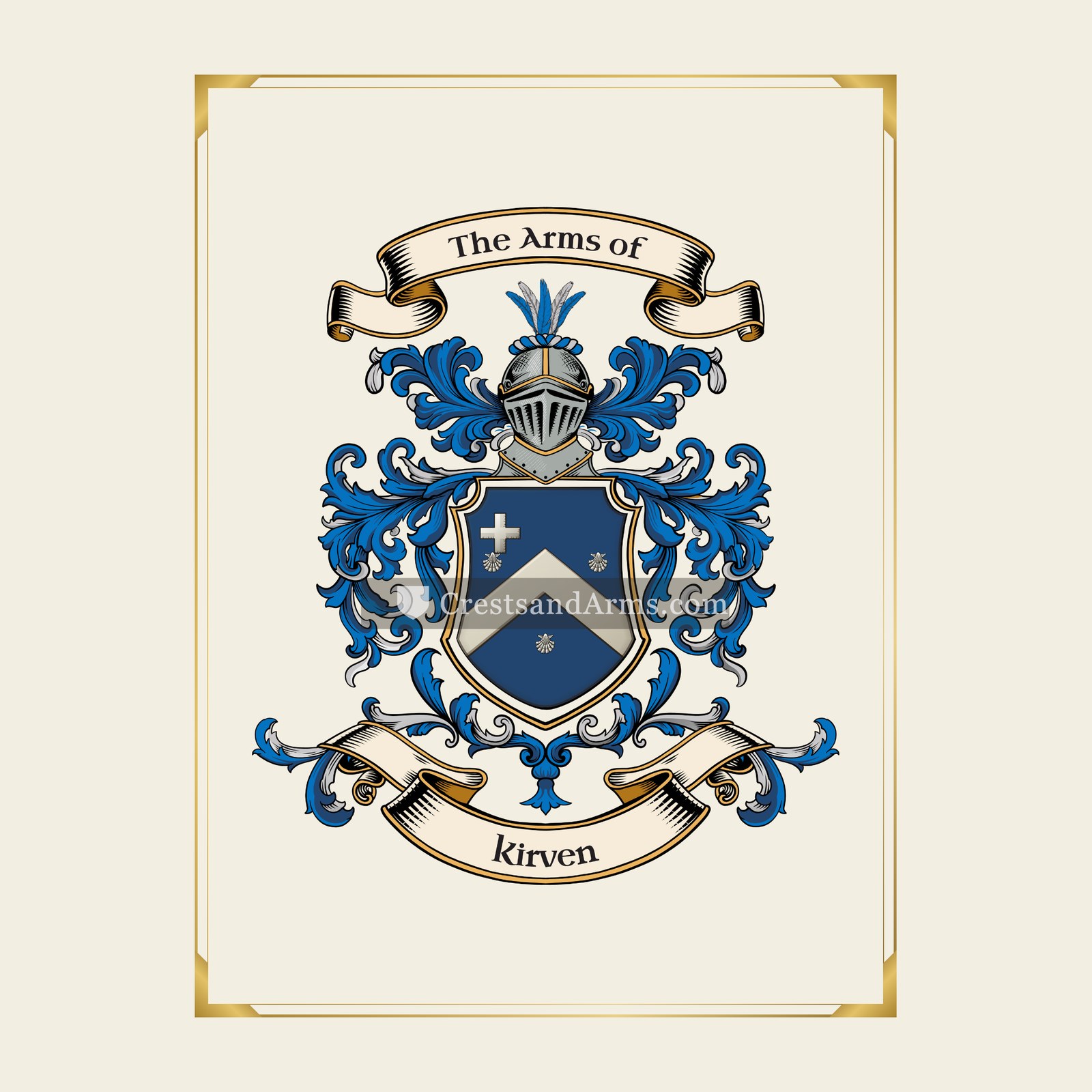 With gold border
