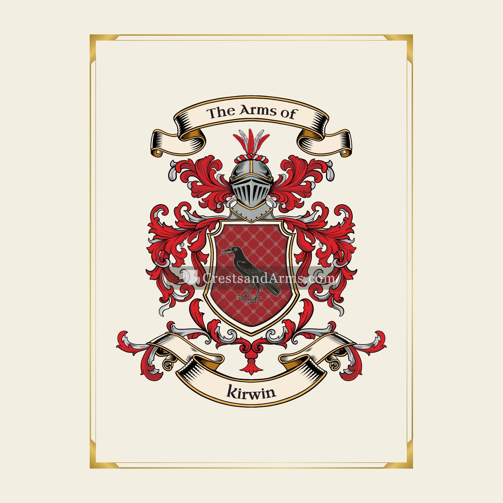 With gold border