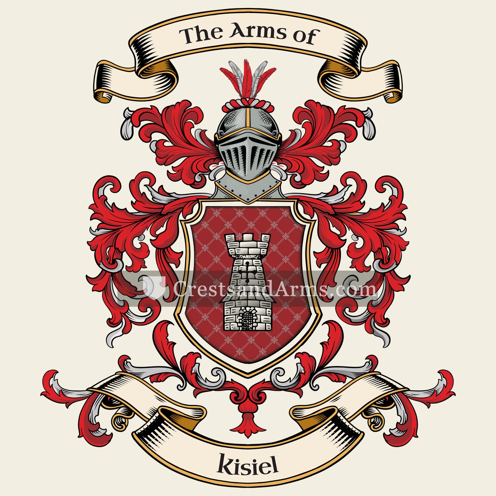 The Kisiel coat of arms, drawn from the recorded blazon
