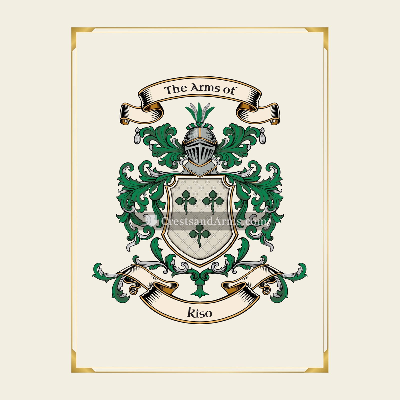 With gold border