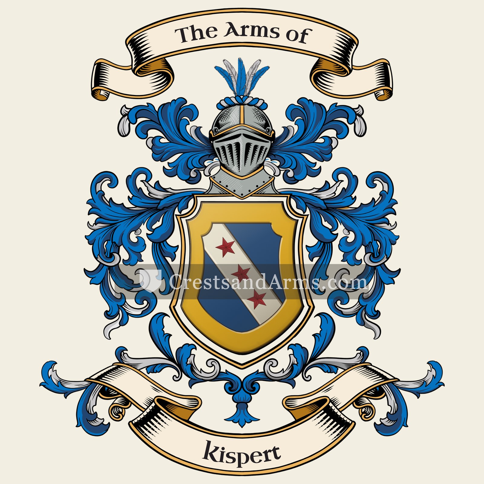 The Kispert coat of arms, drawn from the recorded blazon