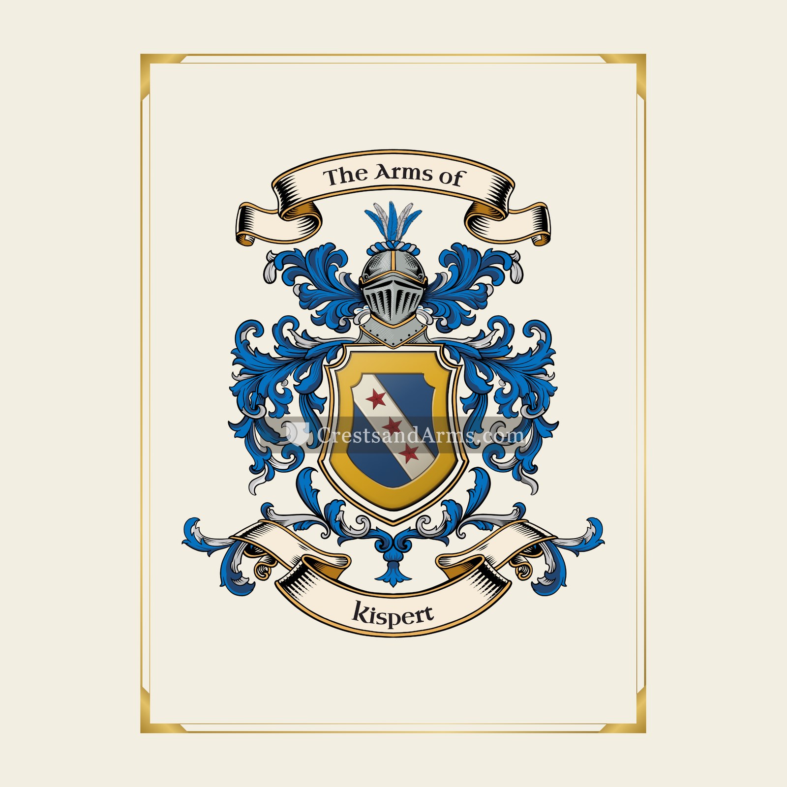 With gold border