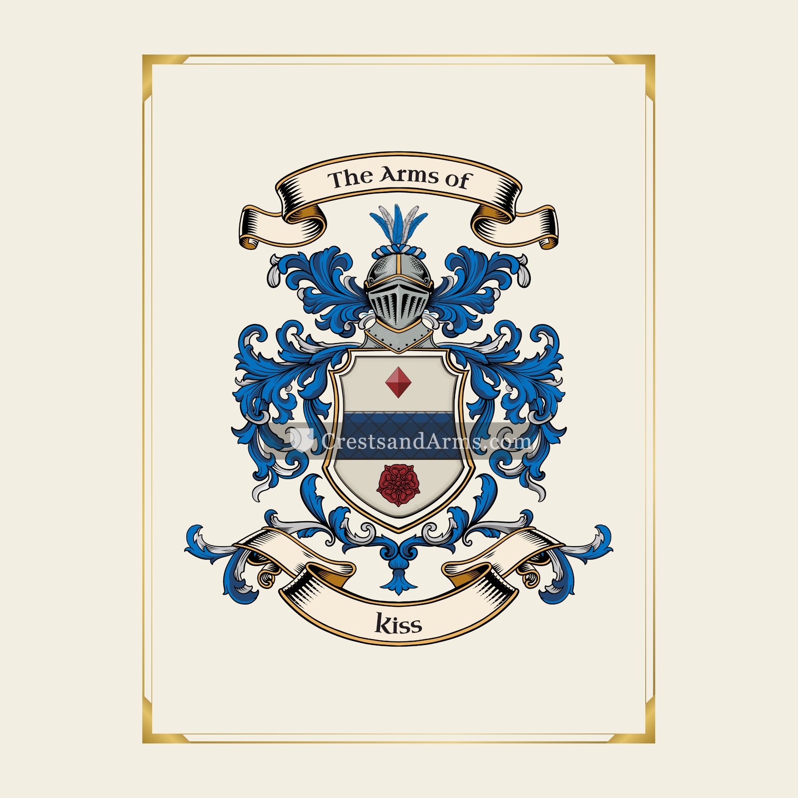 With gold border
