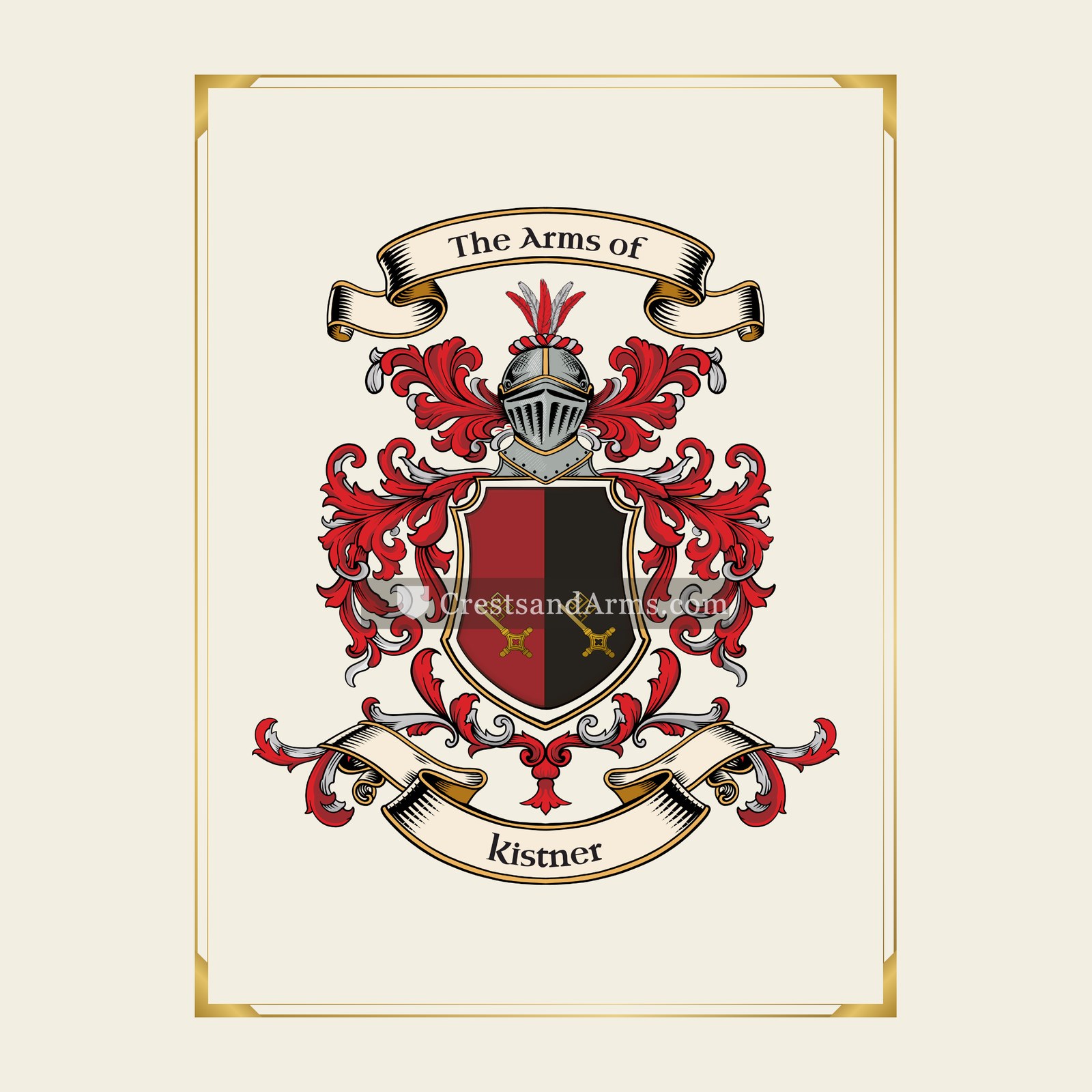 With gold border