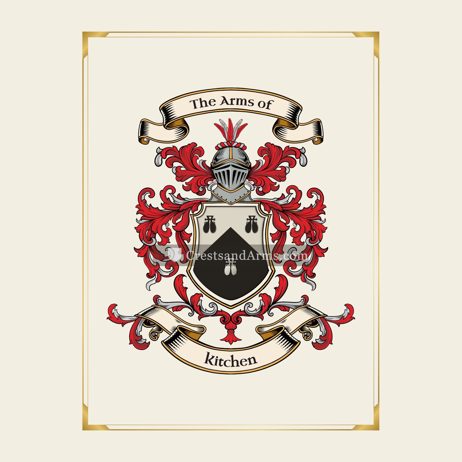 With gold border