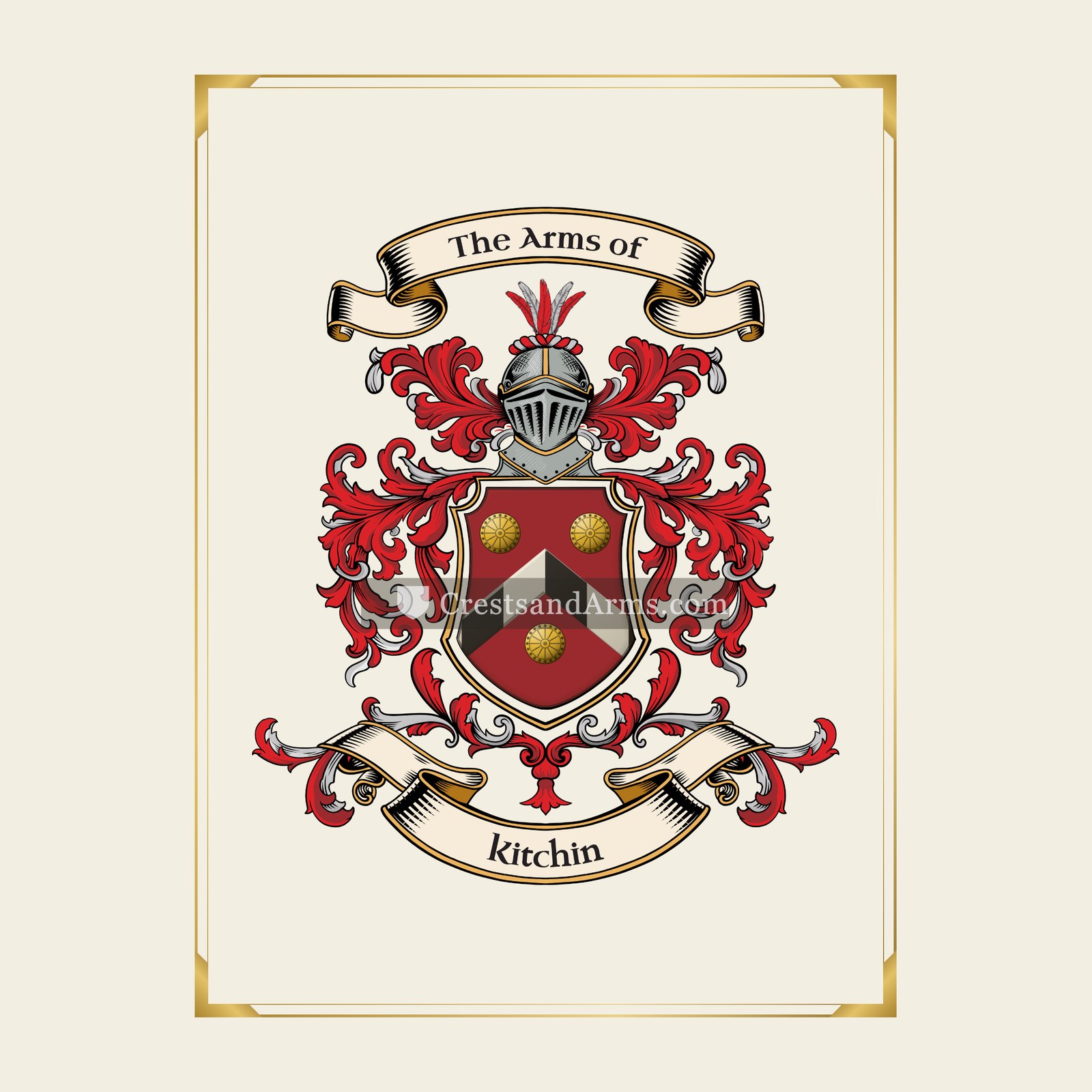 With gold border