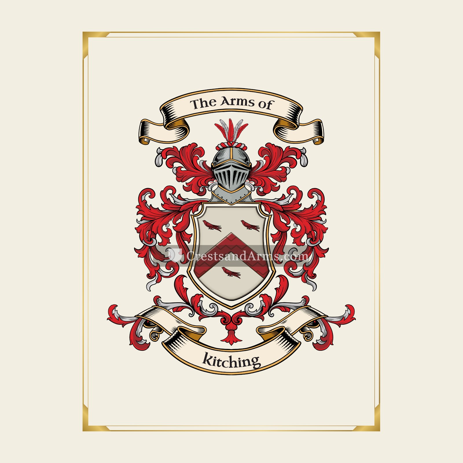 With gold border
