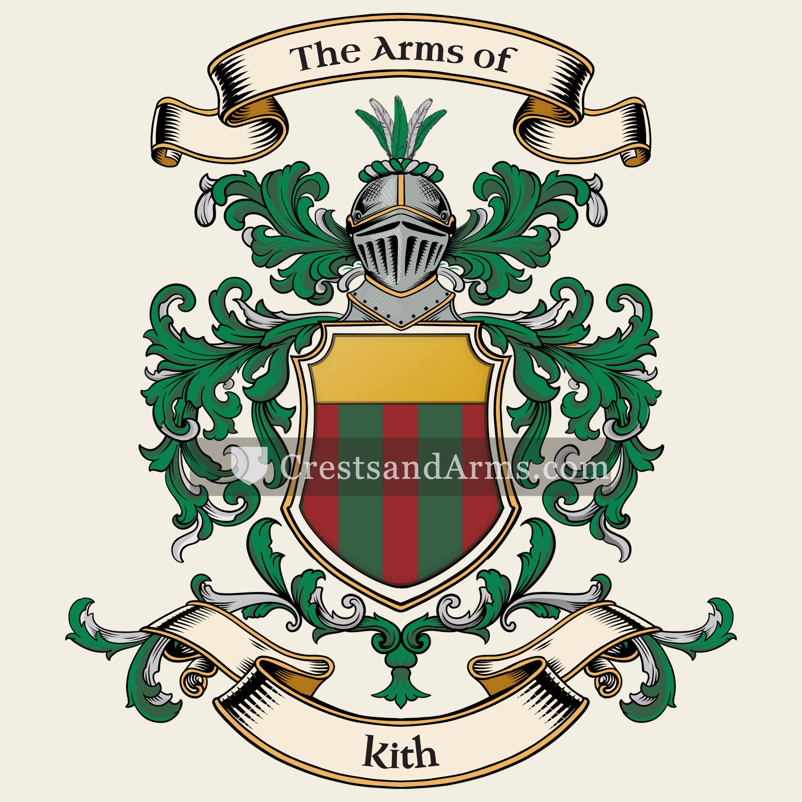The Kith coat of arms, drawn from the recorded blazon