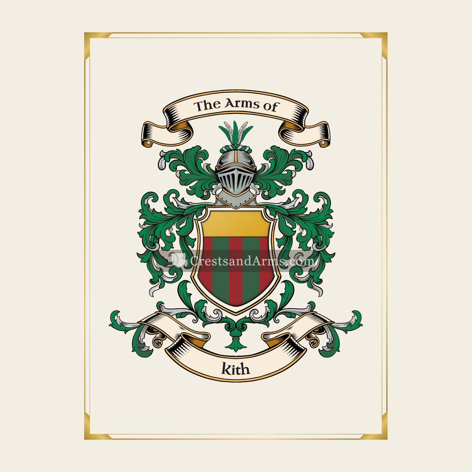 With gold border