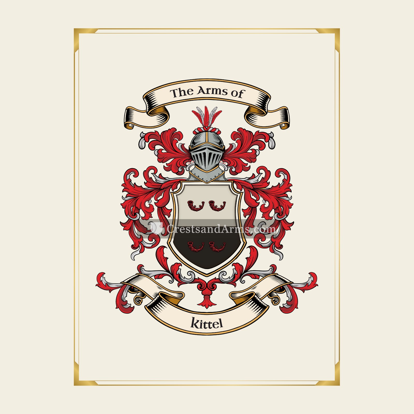 With gold border
