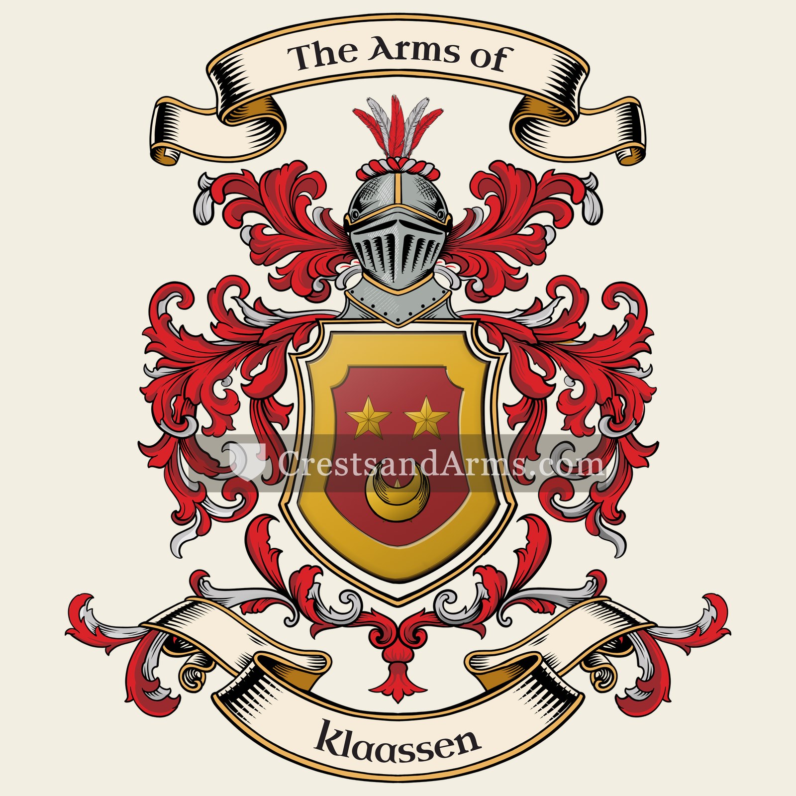 The Klaassen coat of arms, drawn from the recorded blazon