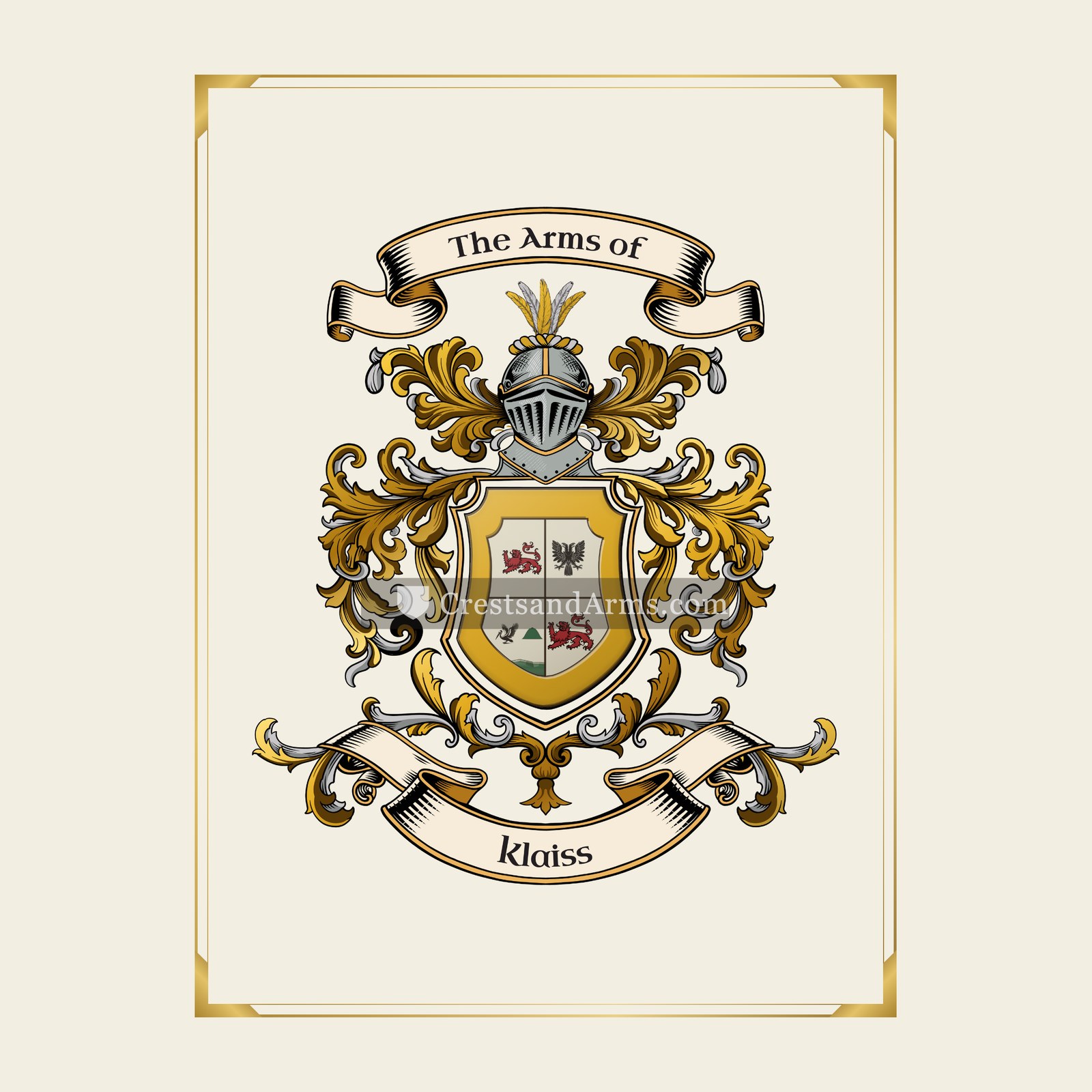 With gold border