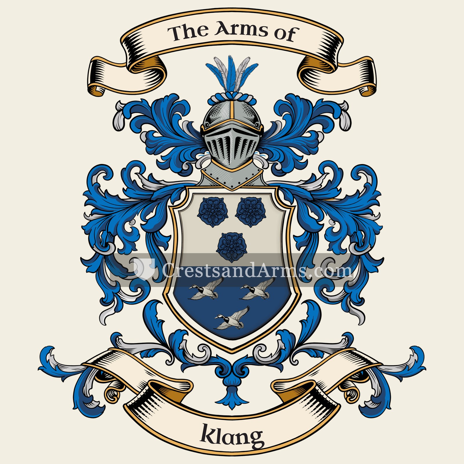 The Klang coat of arms, drawn from the recorded blazon