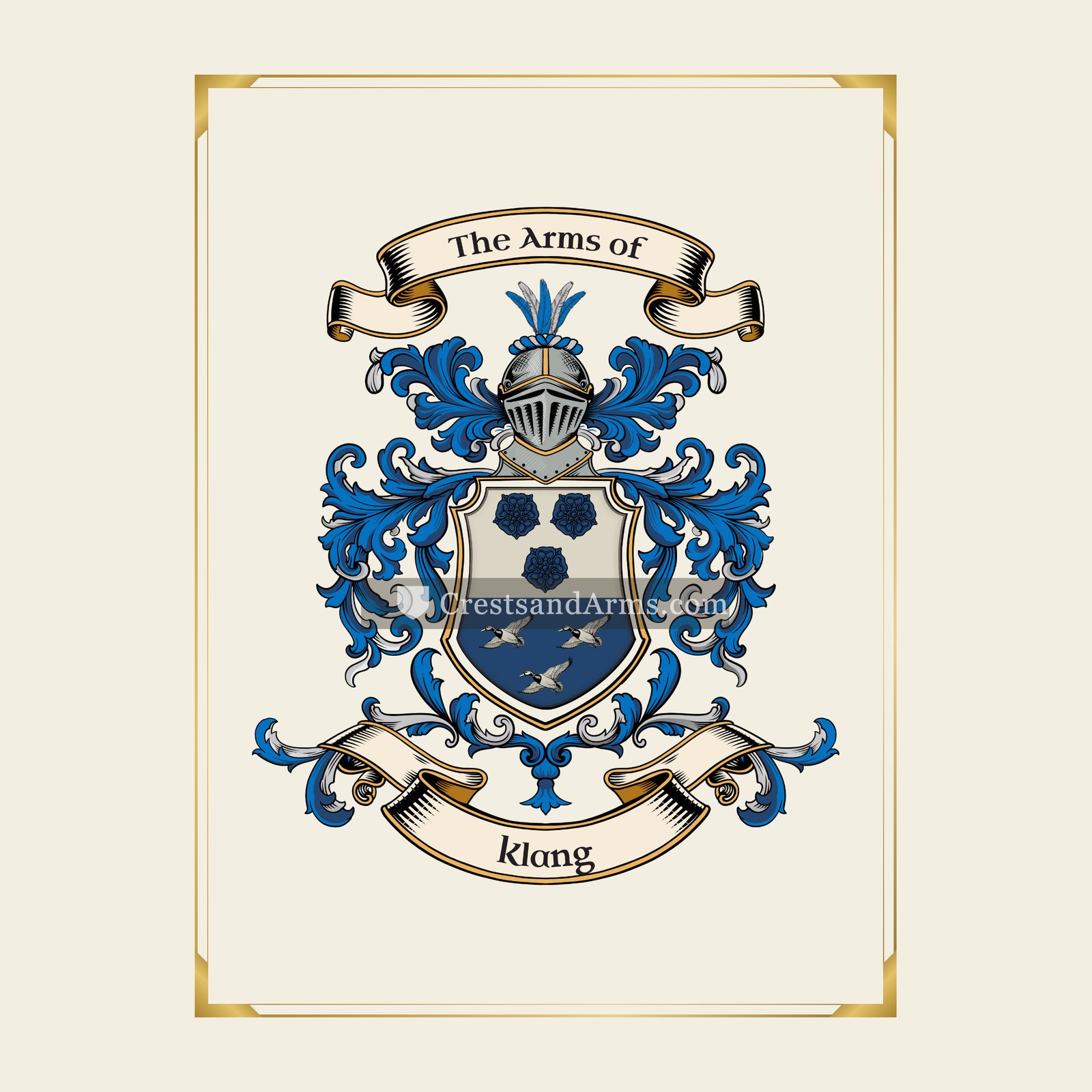 With gold border