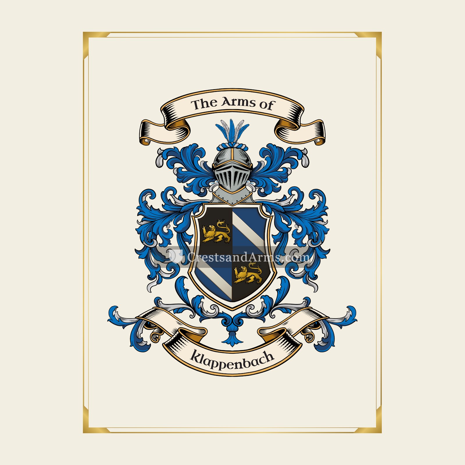 With gold border