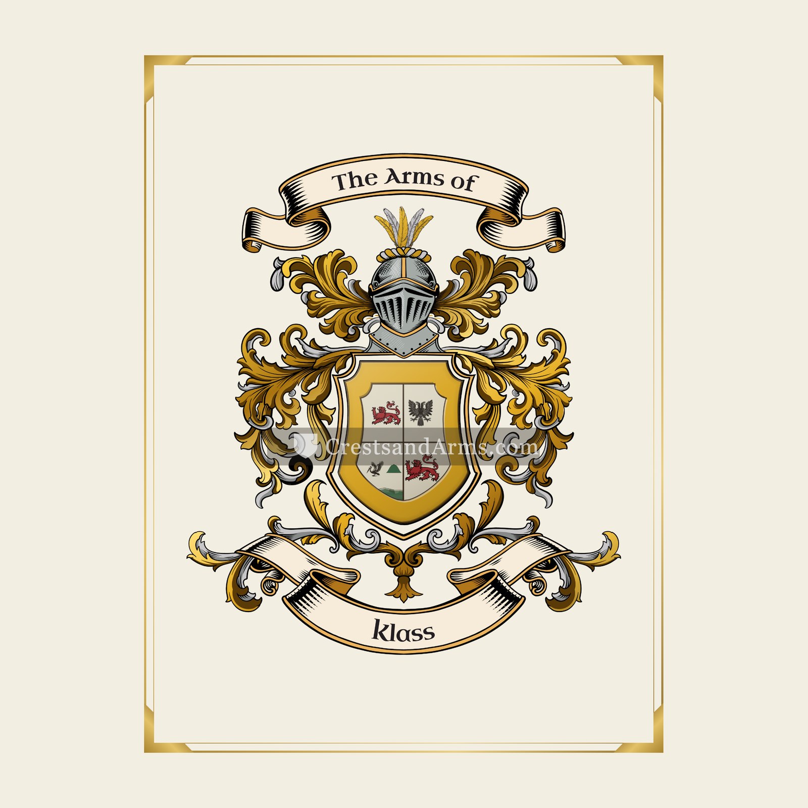 With gold border