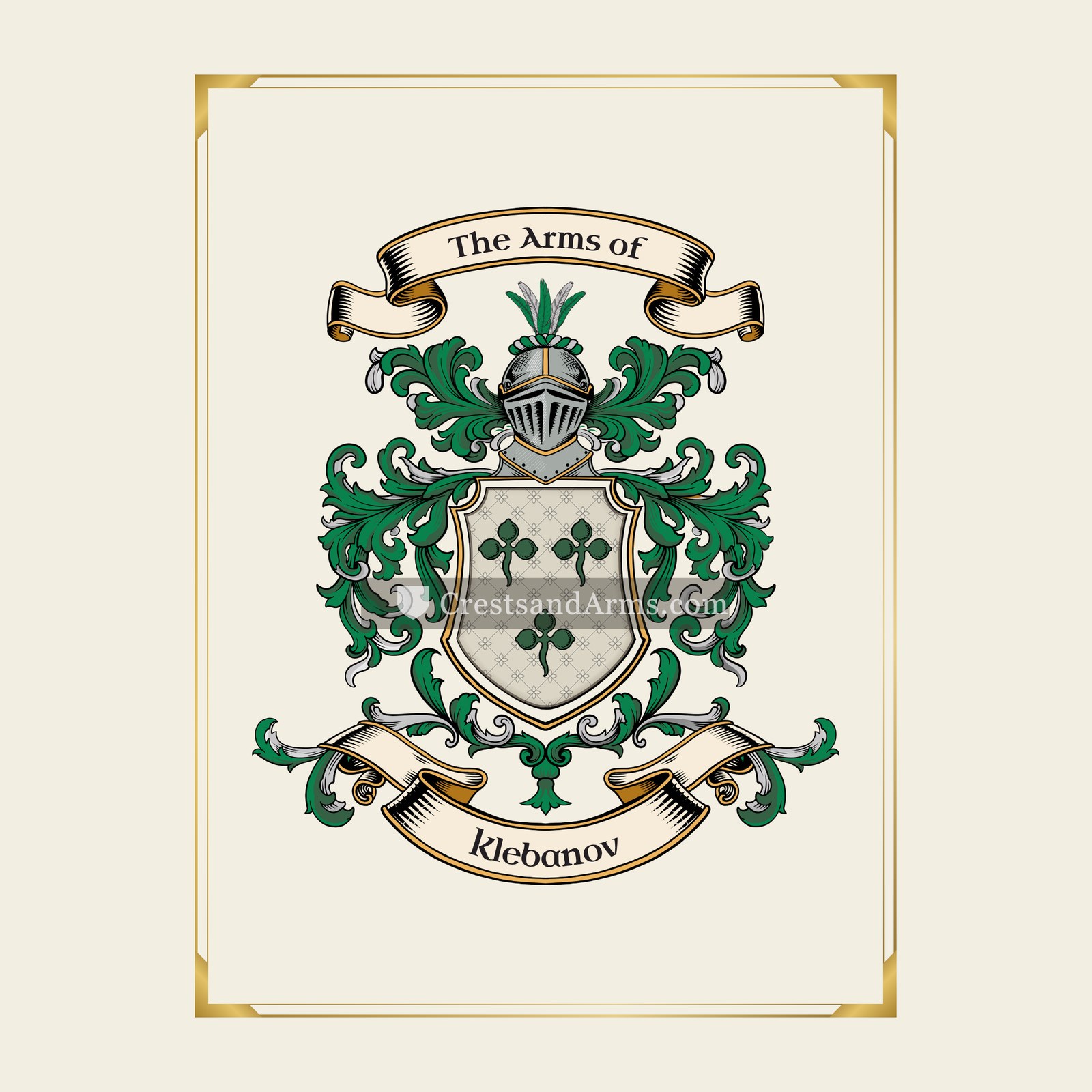 With gold border