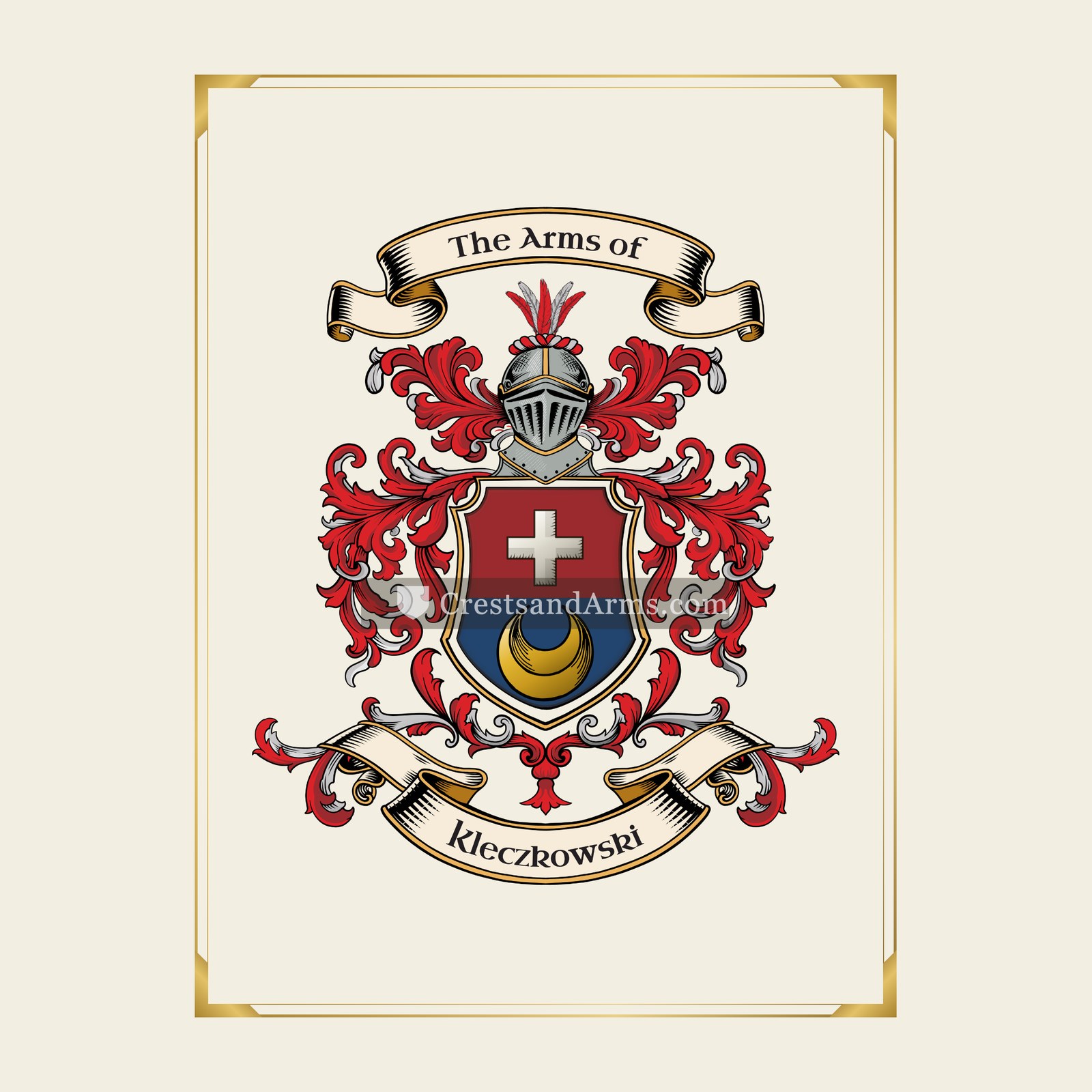 With gold border
