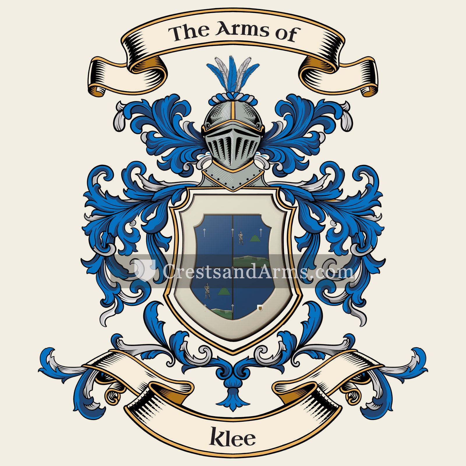 The Klee coat of arms, drawn from the recorded blazon