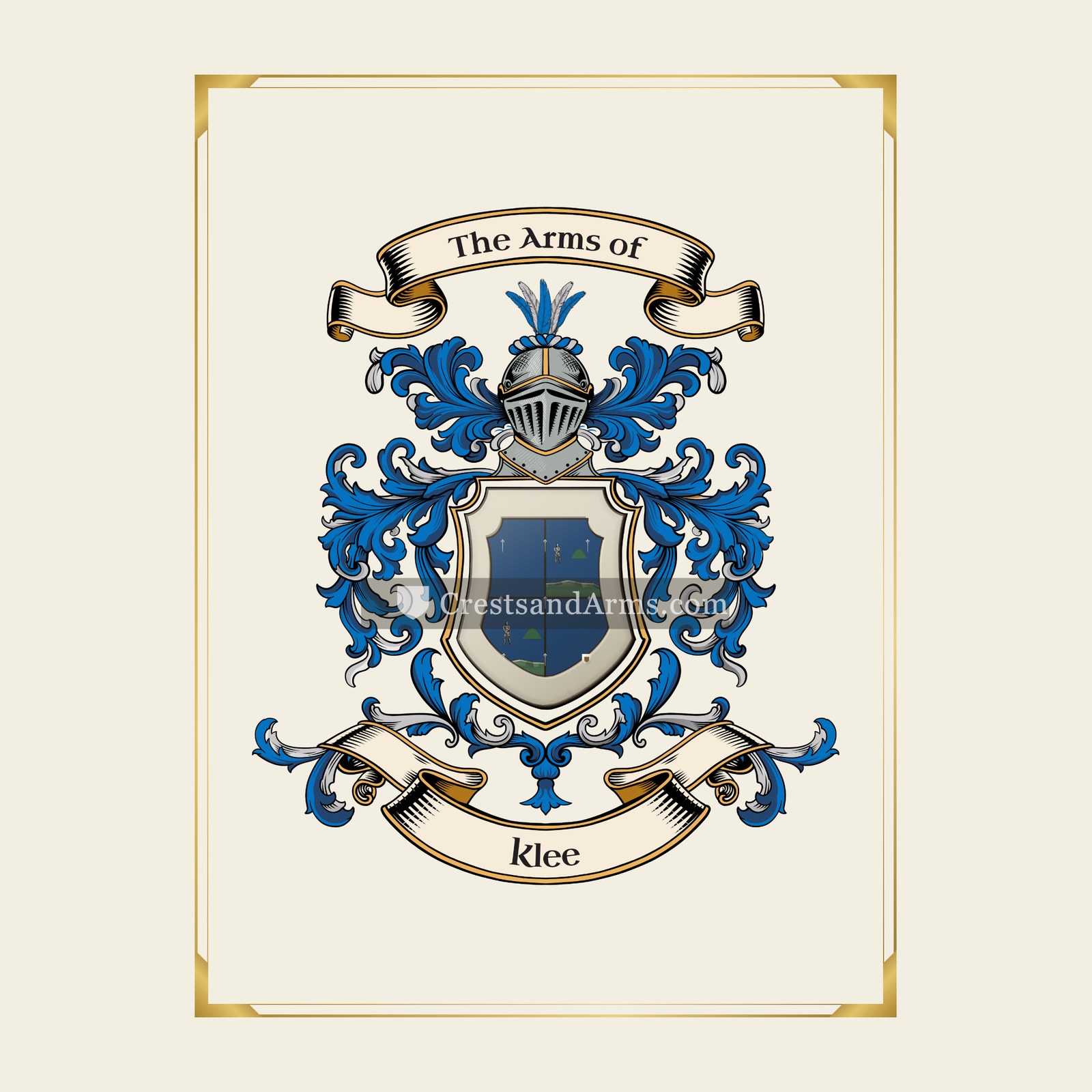With gold border