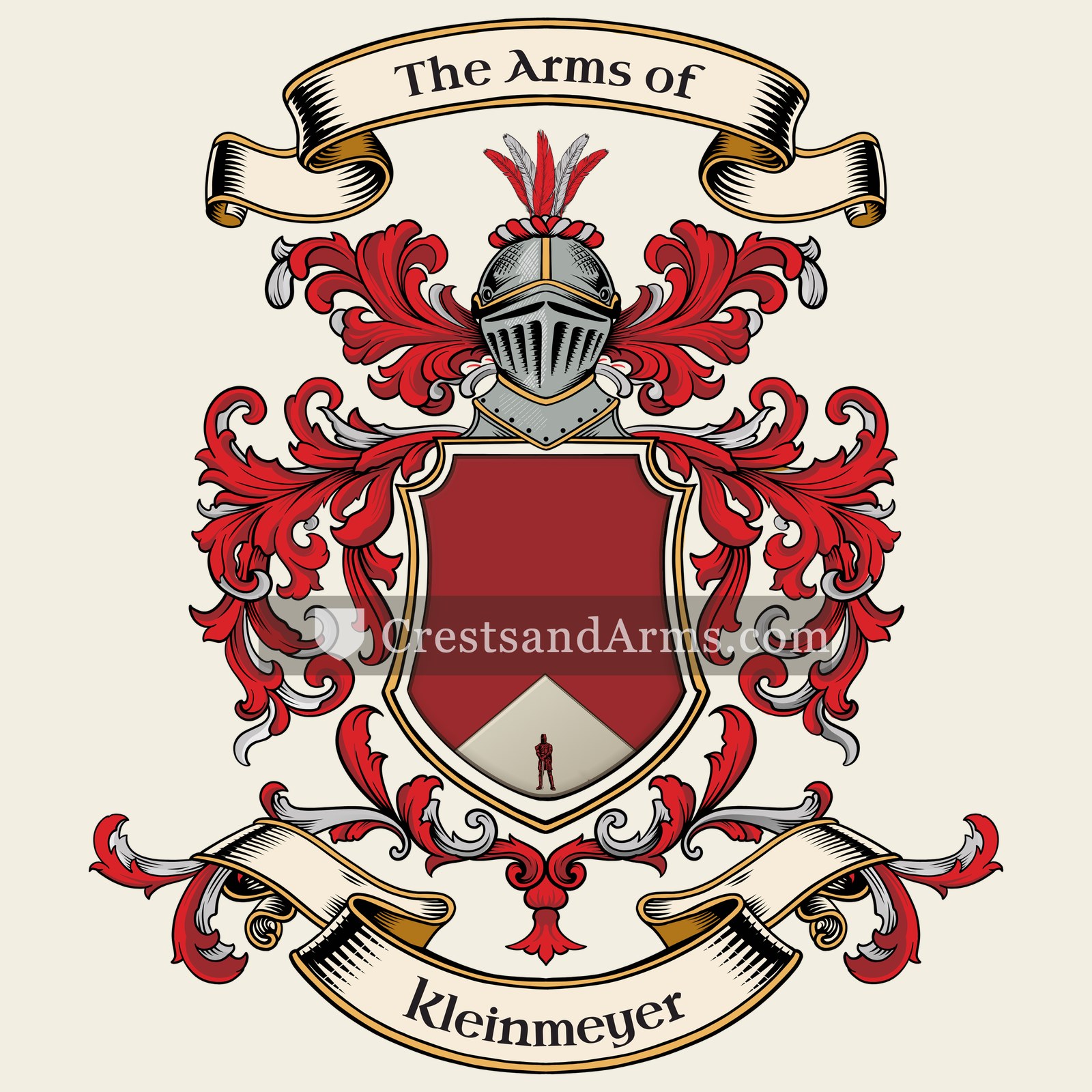 The Kleinmeyer coat of arms, drawn from the recorded blazon