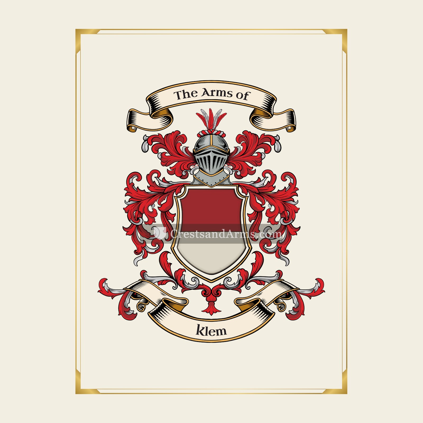 With gold border