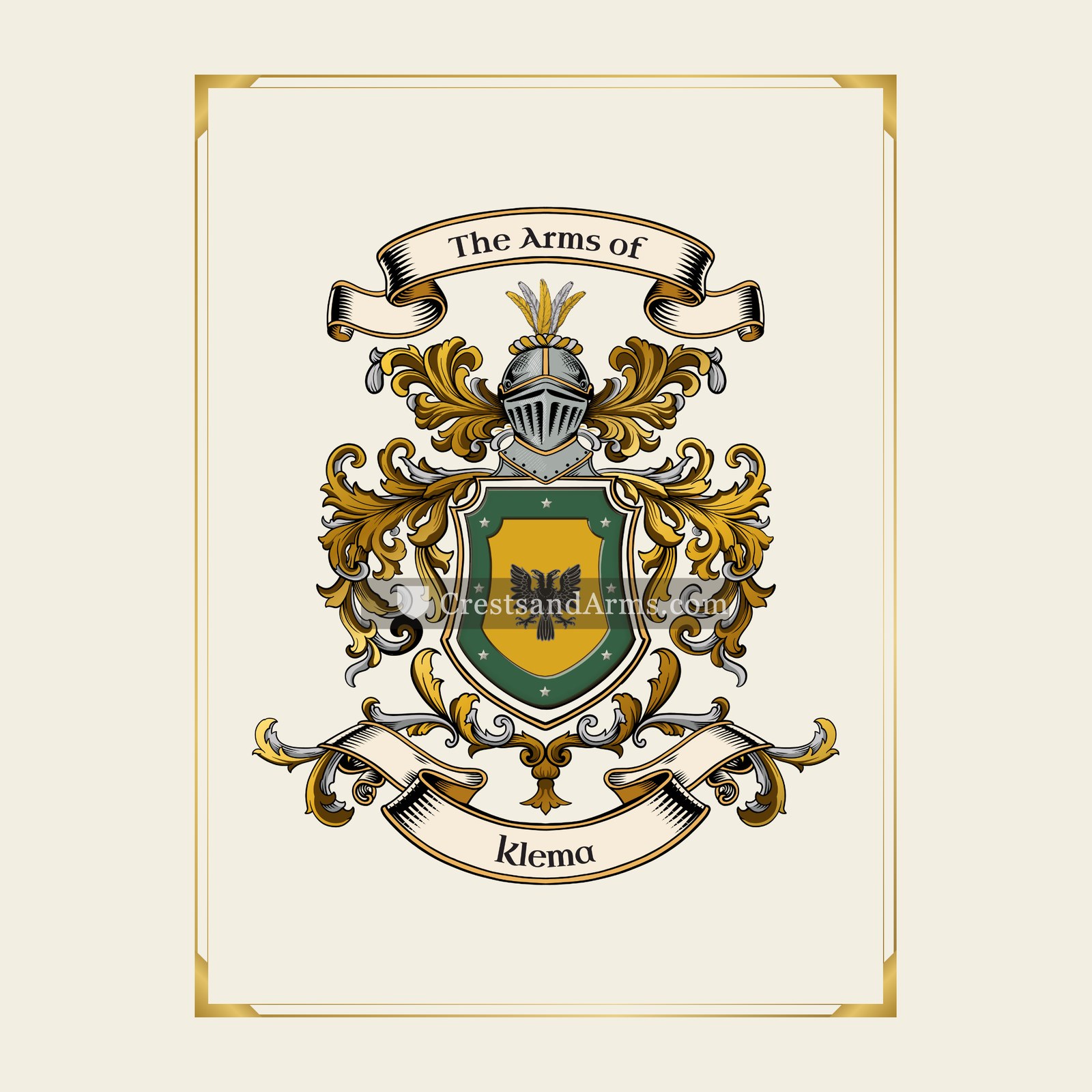 With gold border