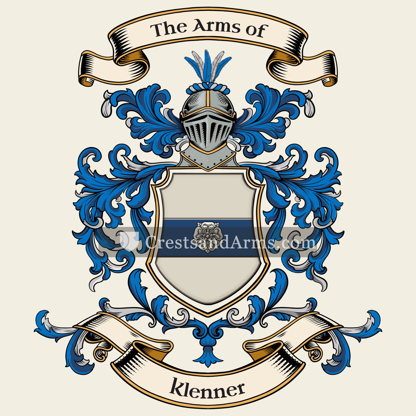 The Klenner coat of arms, drawn from the recorded blazon