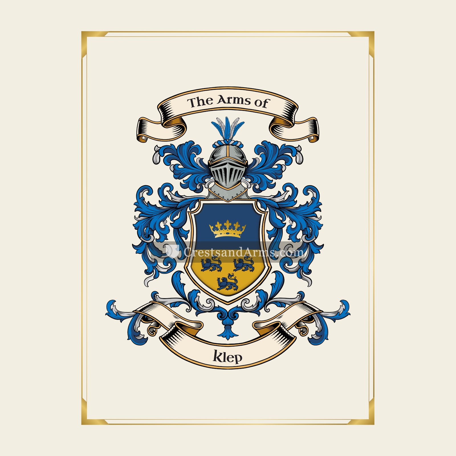 With gold border