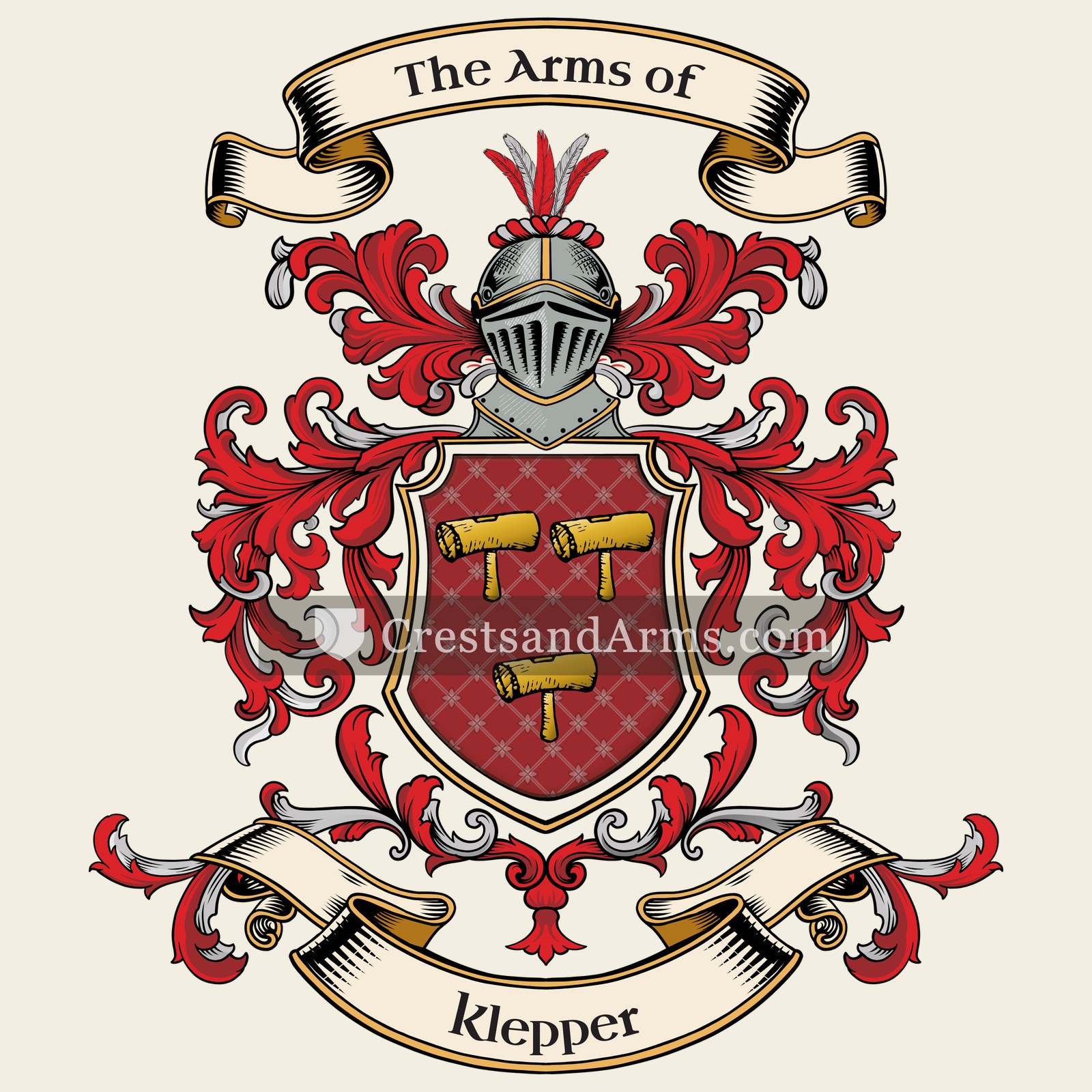 The Klepper coat of arms, drawn from the recorded blazon