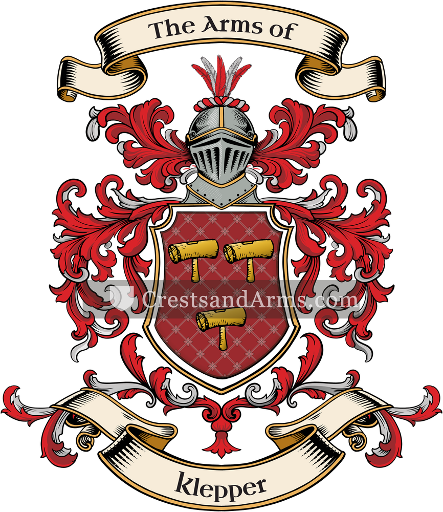 The Klepper coat of arms, drawn from the recorded blazon
