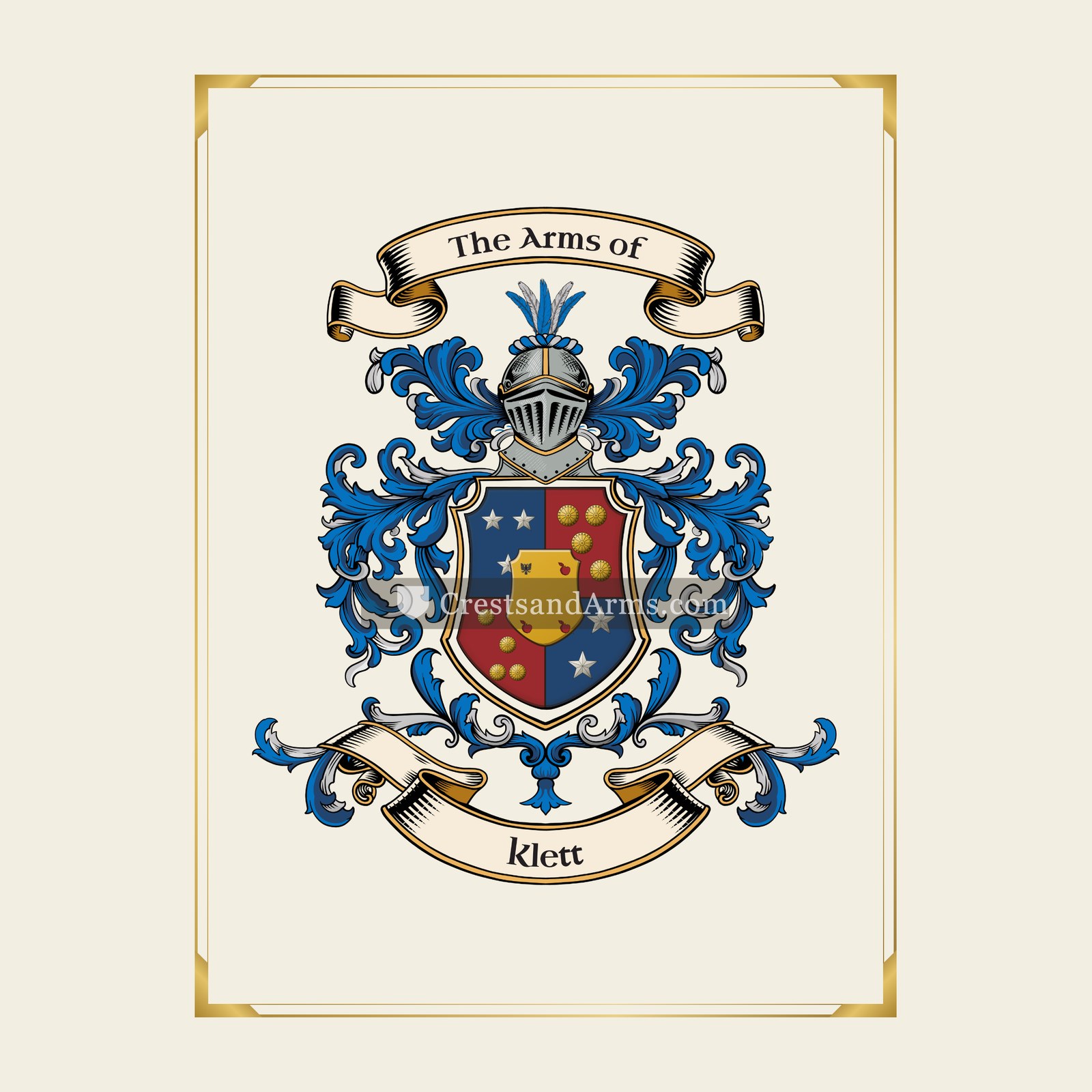 With gold border