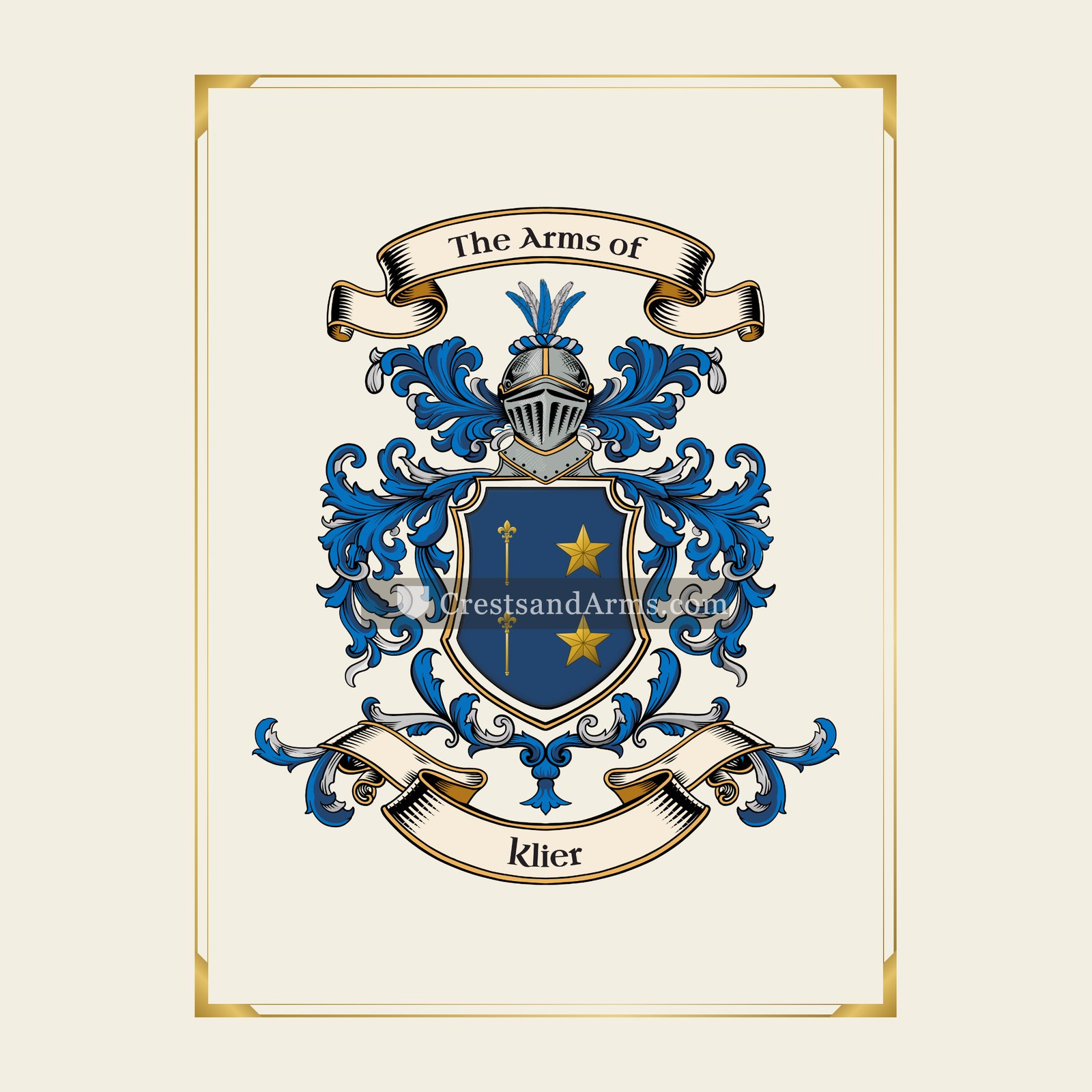 With gold border