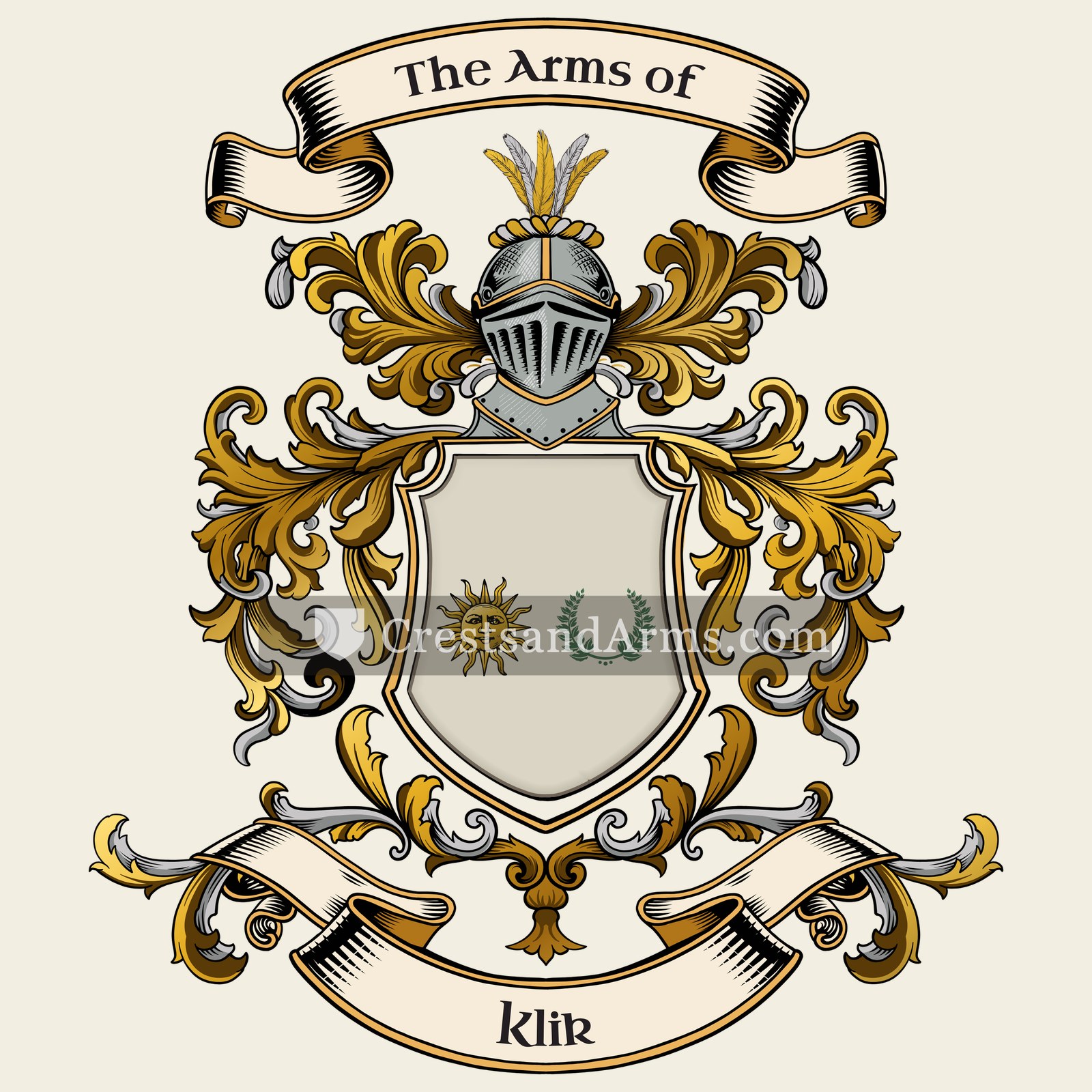 The Klik coat of arms, drawn from the recorded blazon