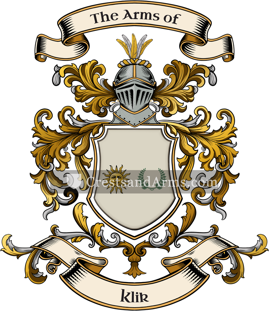 The Klik coat of arms, drawn from the recorded blazon