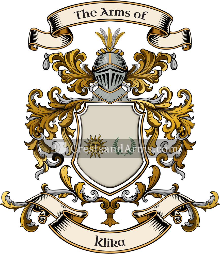 The Klika coat of arms, drawn from the recorded blazon