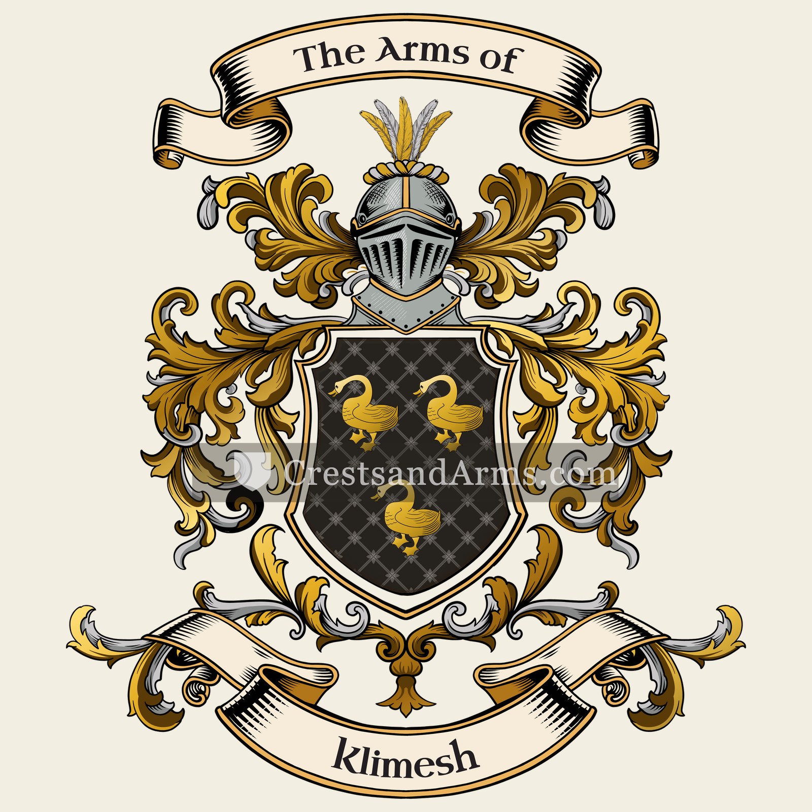 The Klimesh coat of arms, drawn from the recorded blazon