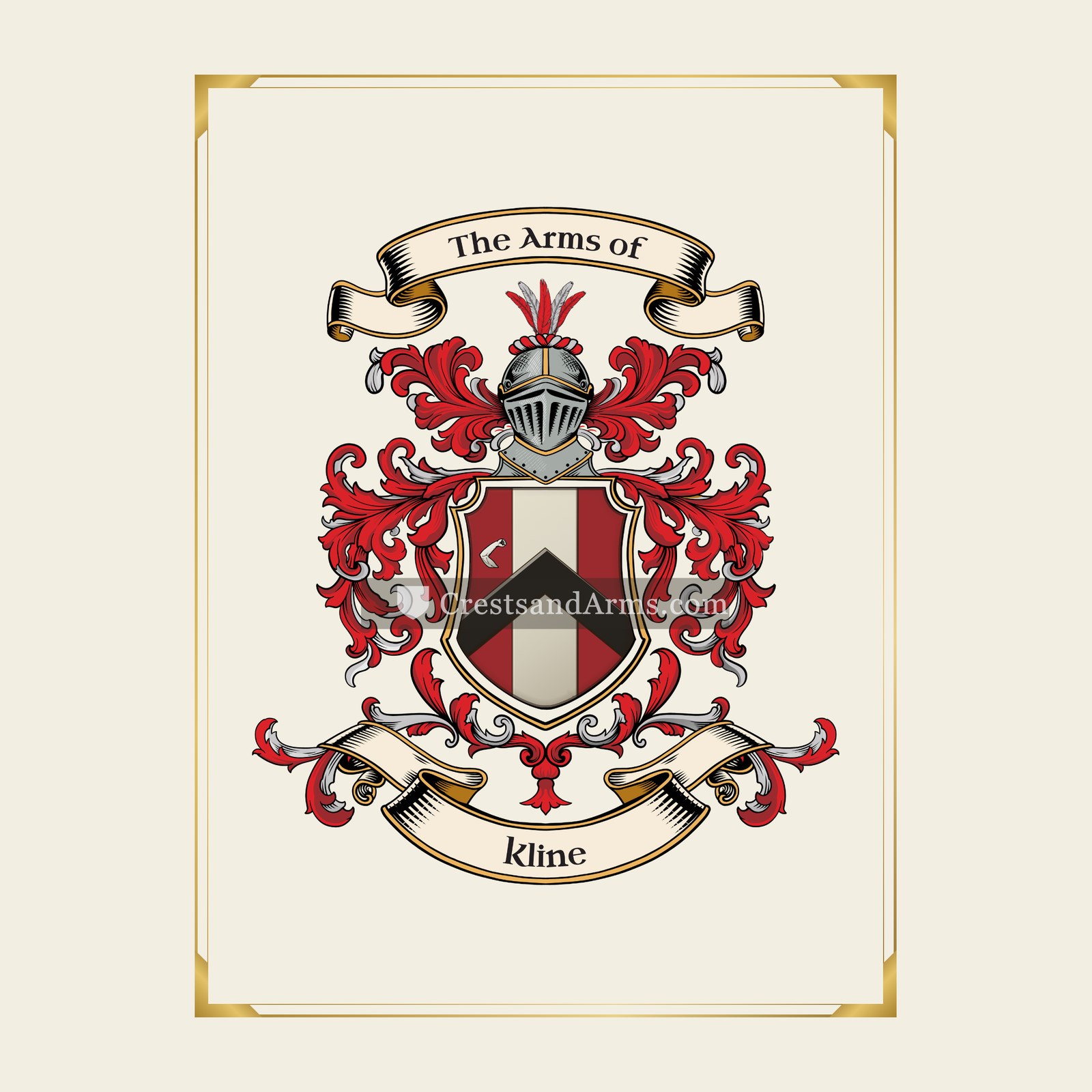With gold border