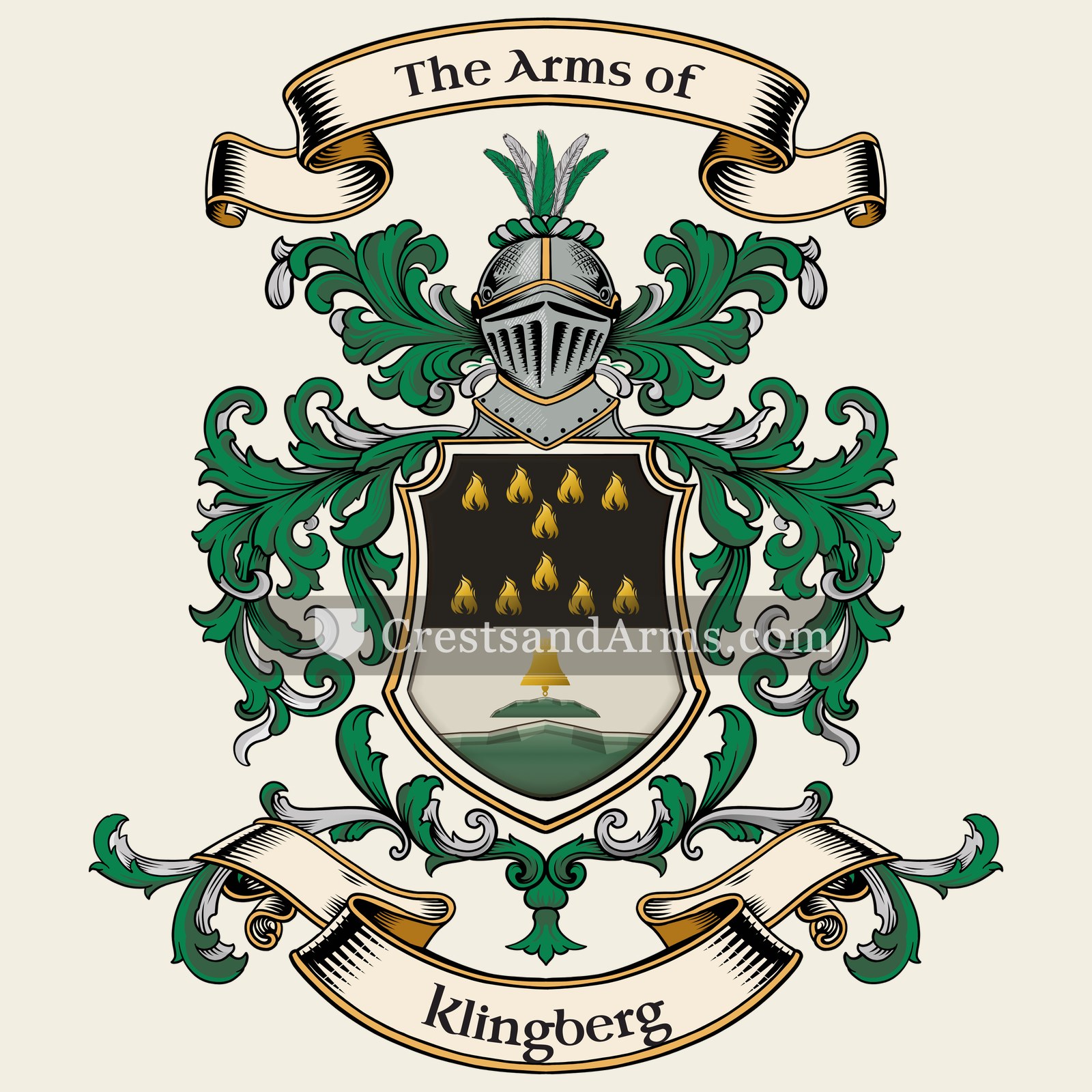 The Klingberg coat of arms, drawn from the recorded blazon