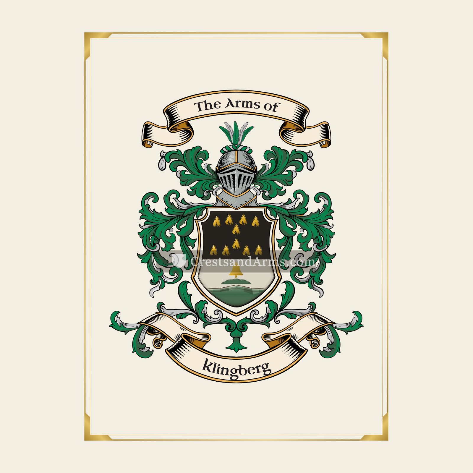 With gold border