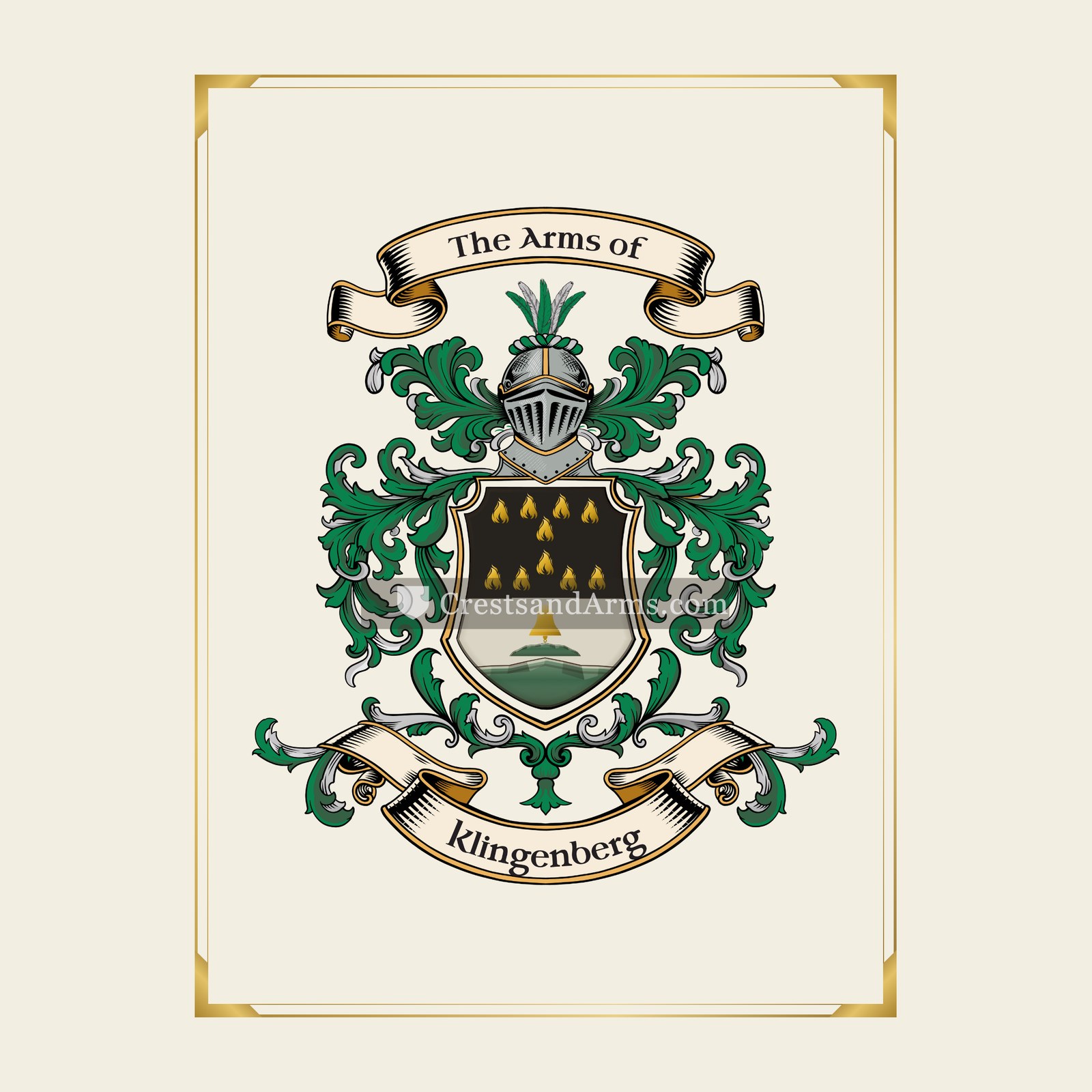 With gold border