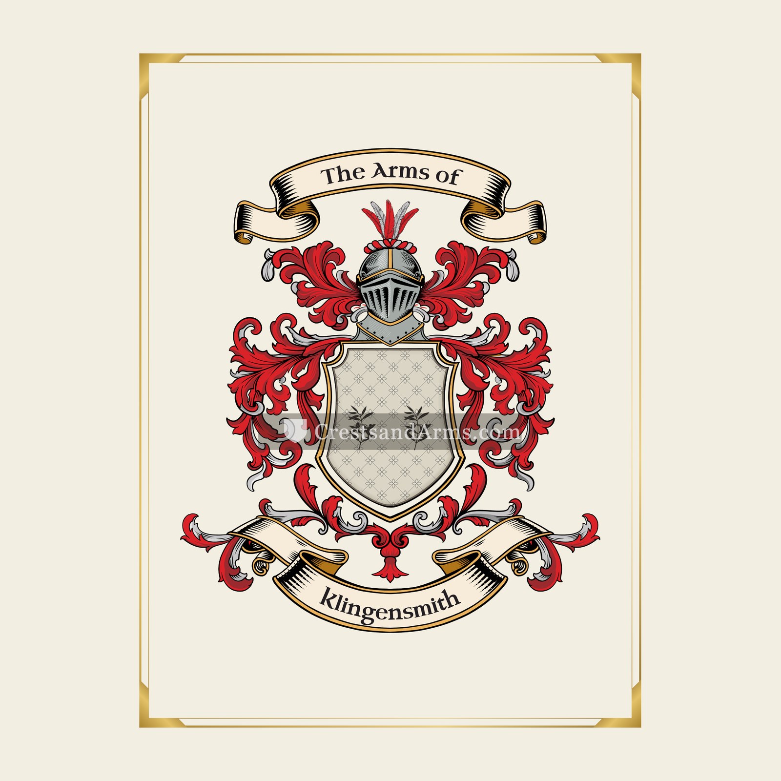 With gold border