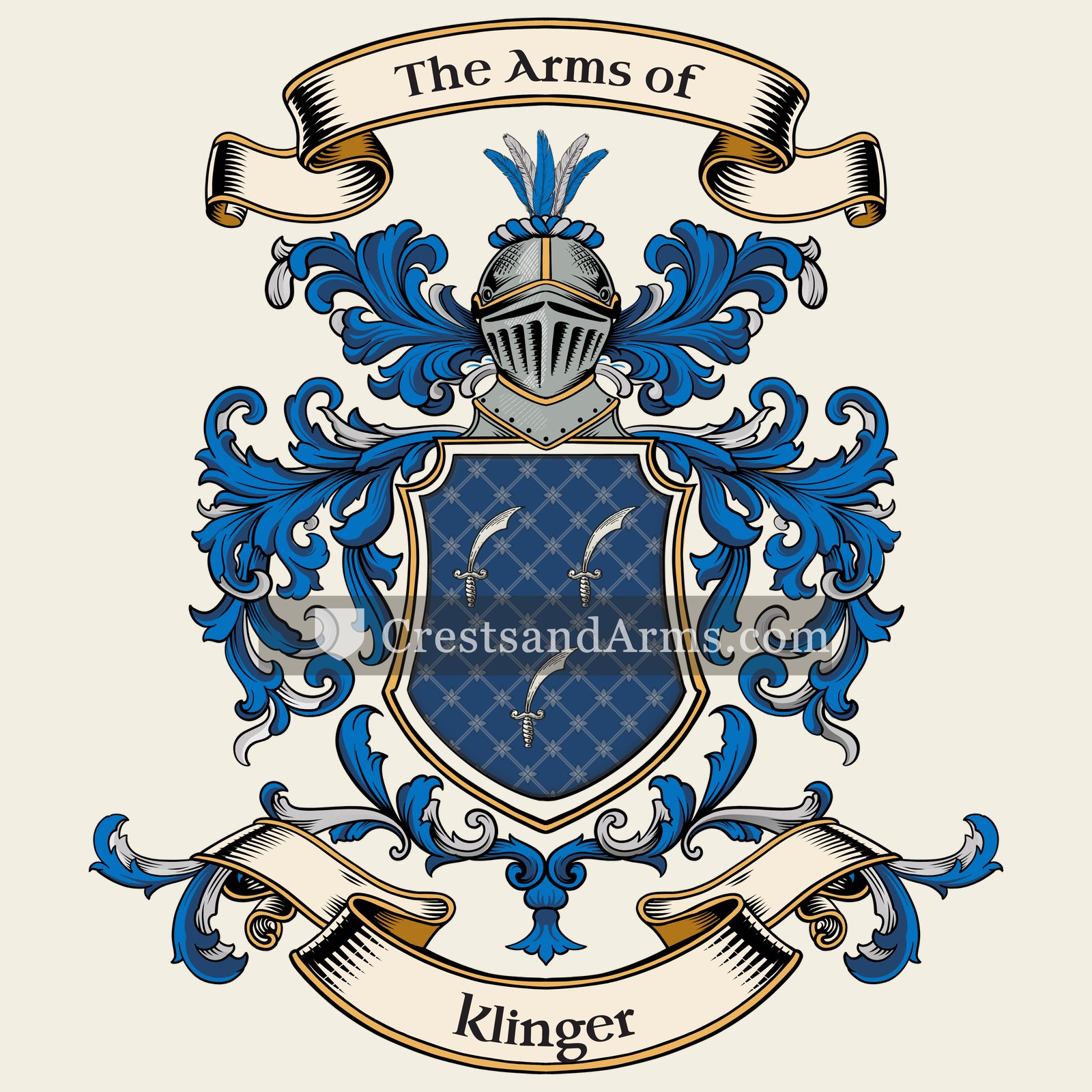 The Klinger coat of arms, drawn from the recorded blazon