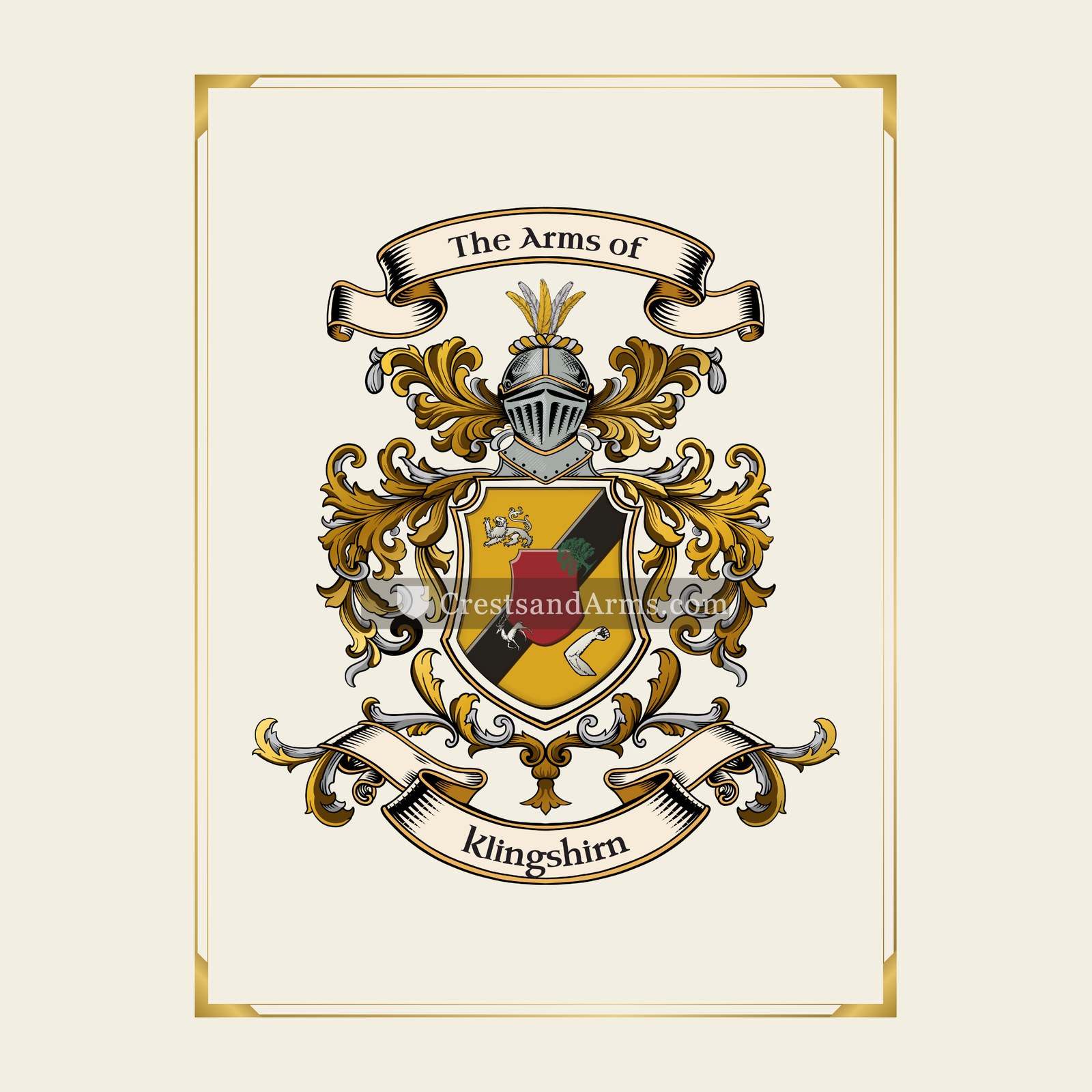 With gold border