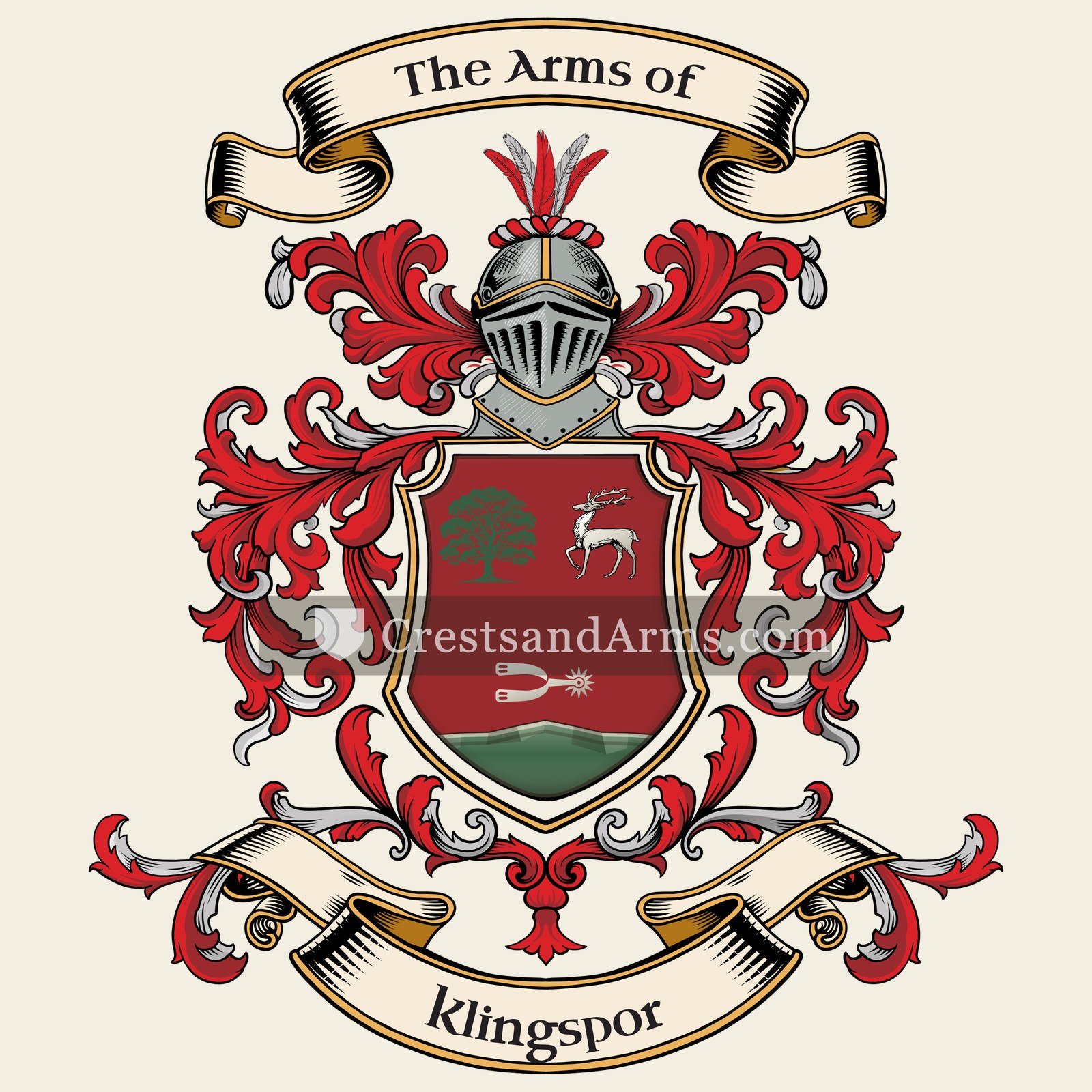 The Klingspor coat of arms, drawn from the recorded blazon