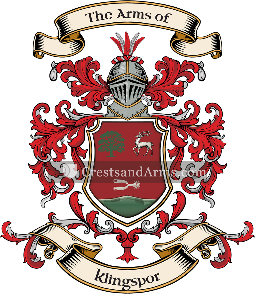 The Klingspor coat of arms, drawn from the recorded blazon