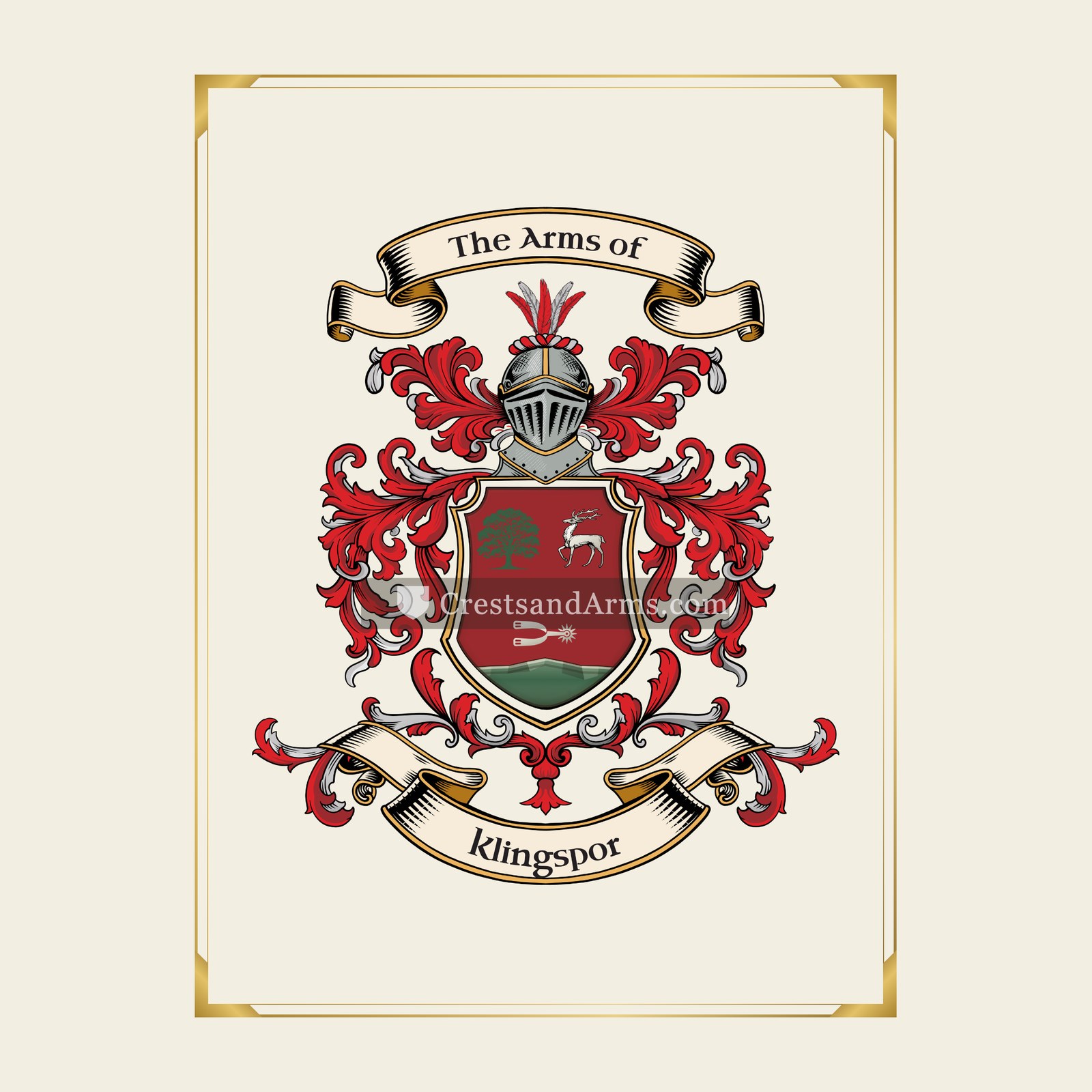 With gold border