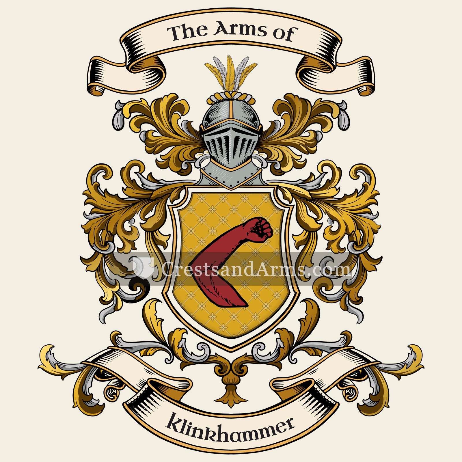 The Klinkhammer coat of arms, drawn from the recorded blazon