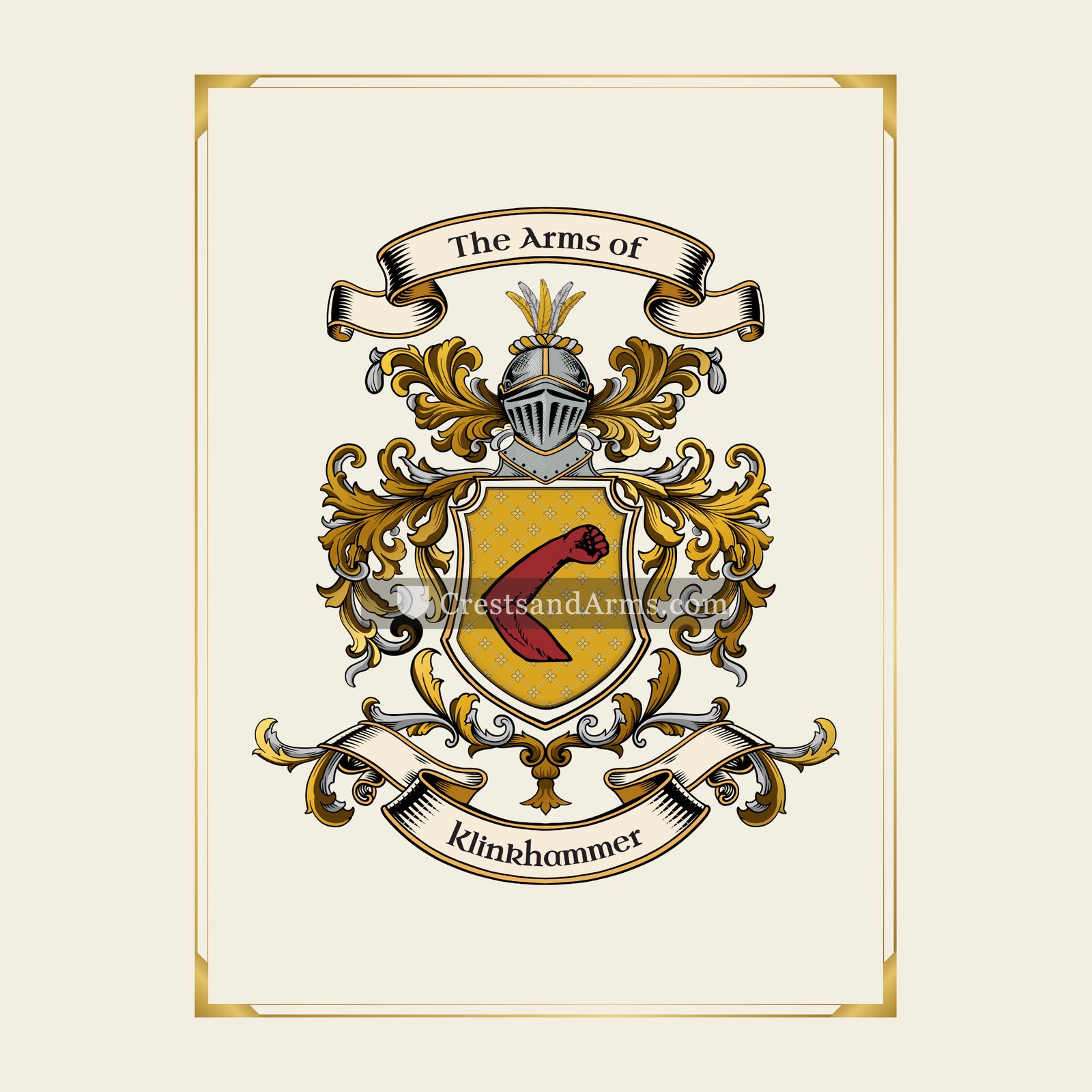With gold border