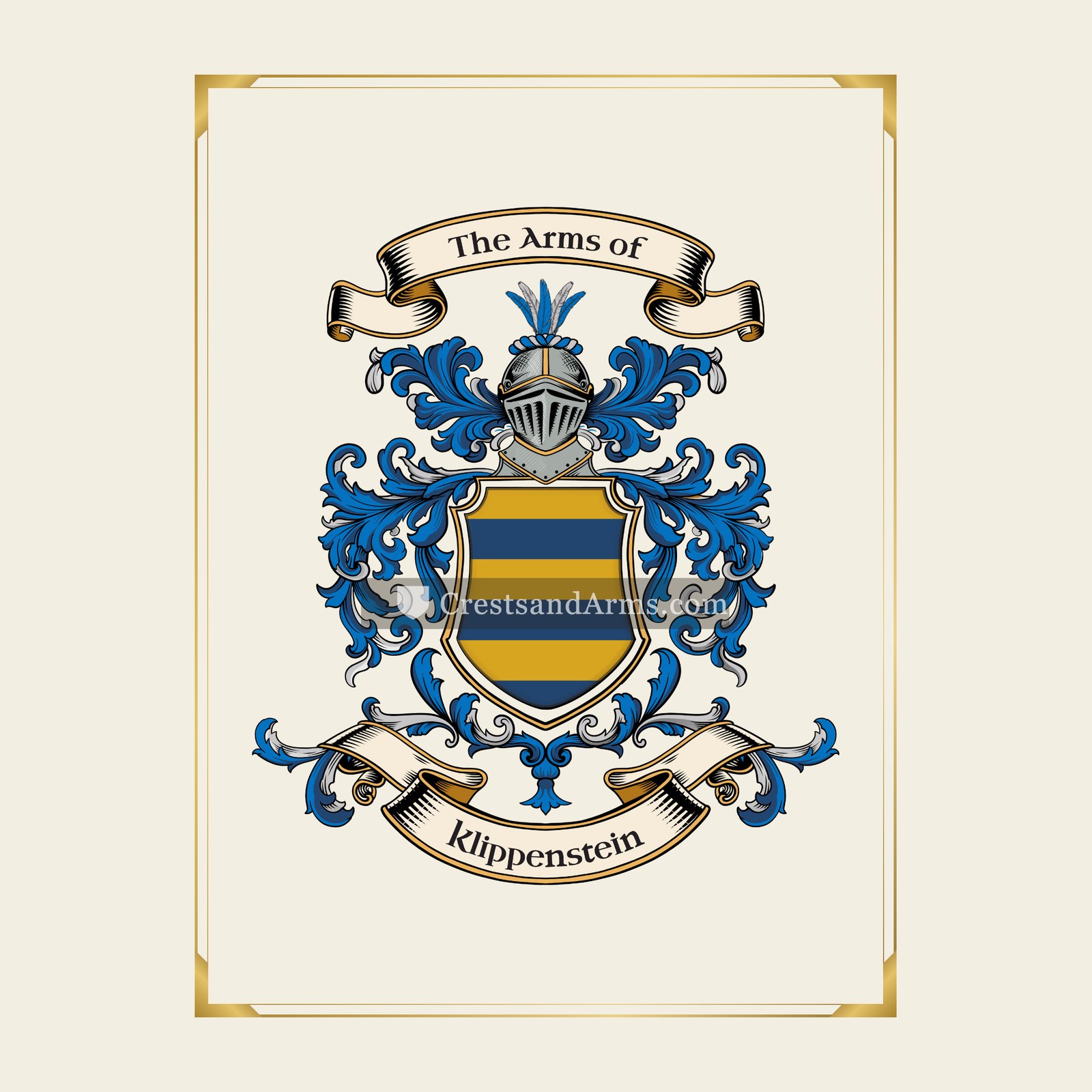 With gold border